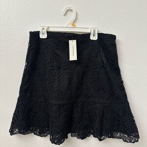 Francesca's Collections Black Lace Skater Skirt